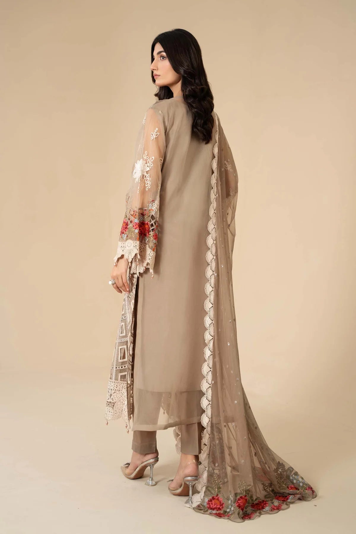 3 Piece Embroidered Organza Suit By Maria.B.