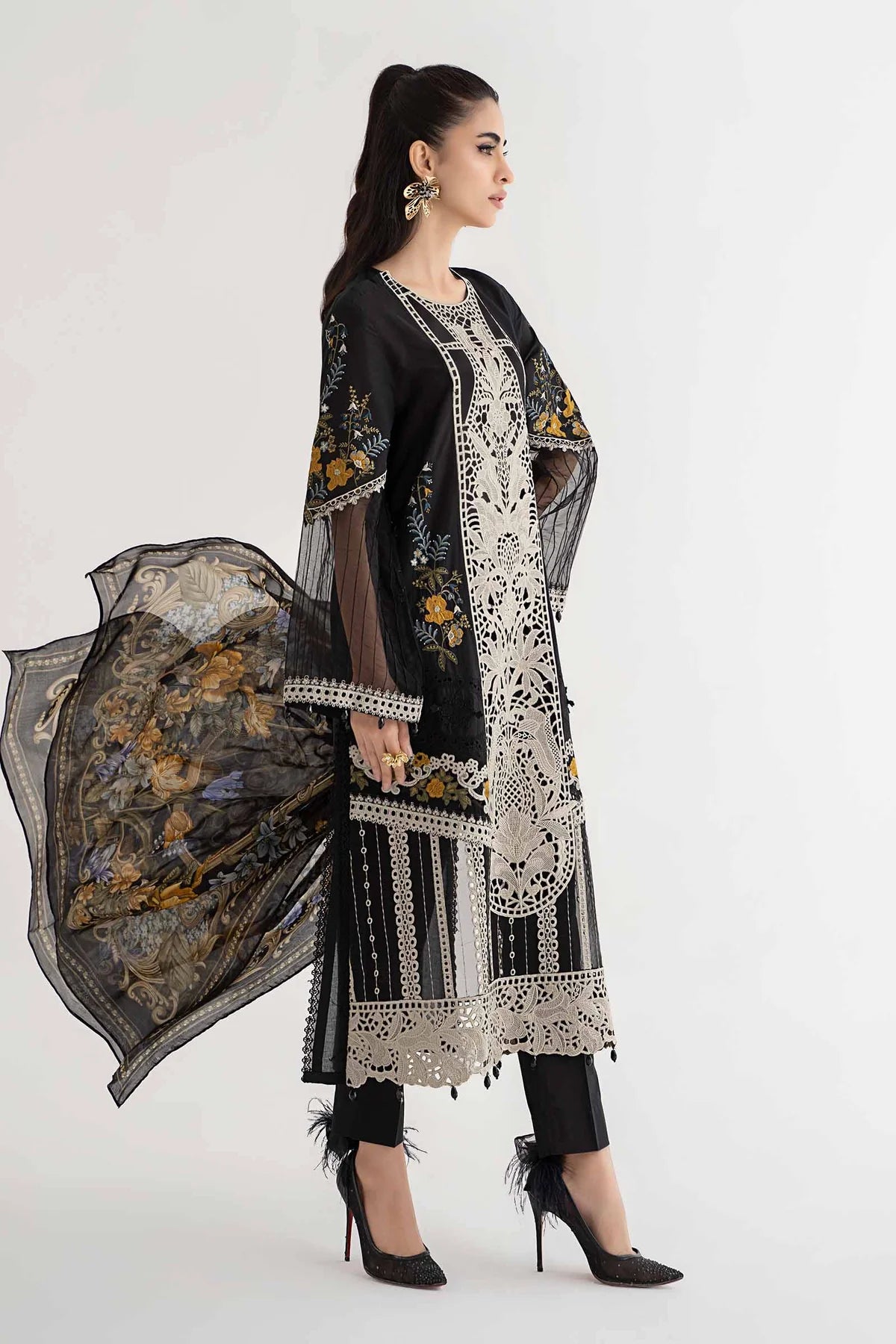 3 piece Embroidered Stitched Suit By Maria.B.