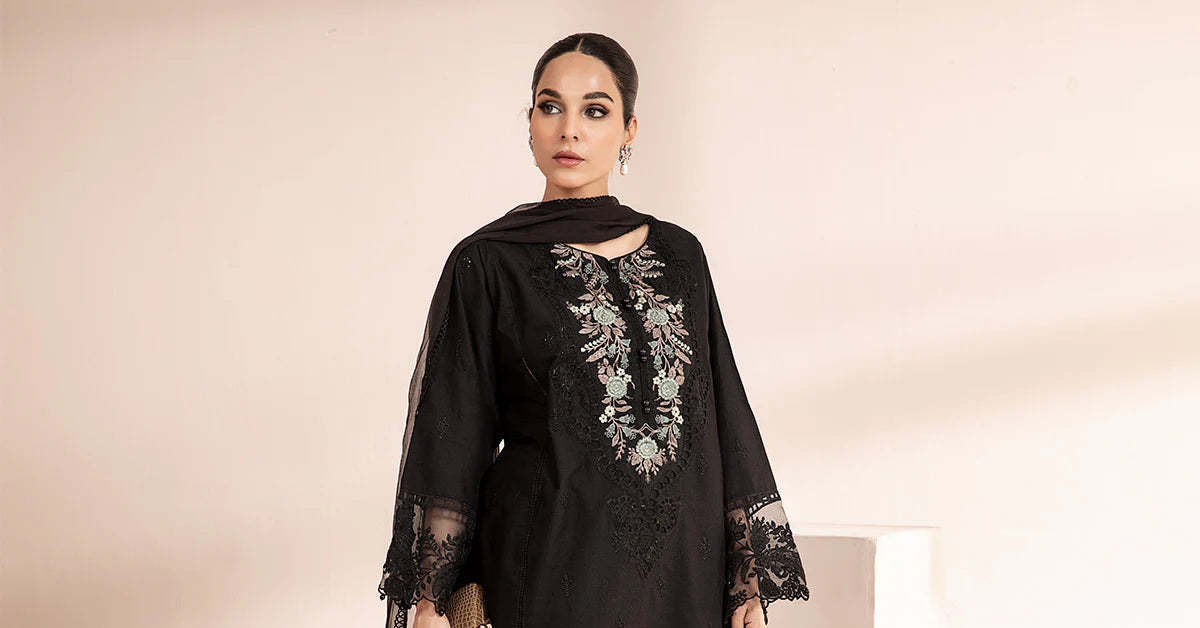 3 Piece Embroidered Self Jacquard Lawn Suit By Maria.B.
