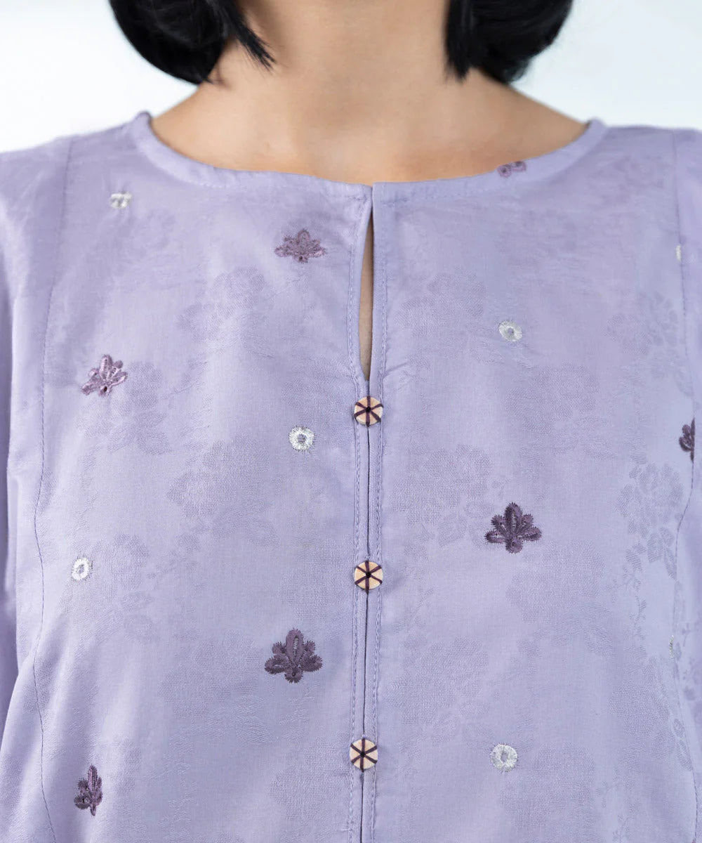 2-Piece Embroidered Cotton Jacquard Suit by Sapphire