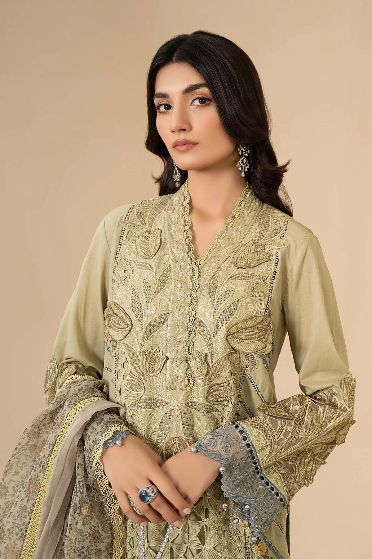 3 Piece Embroidered Lawn Suit By Maria.B.