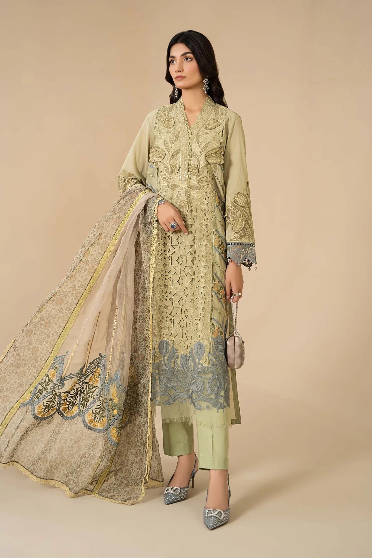 3 Piece Embroidered Lawn Suit By Maria.B.