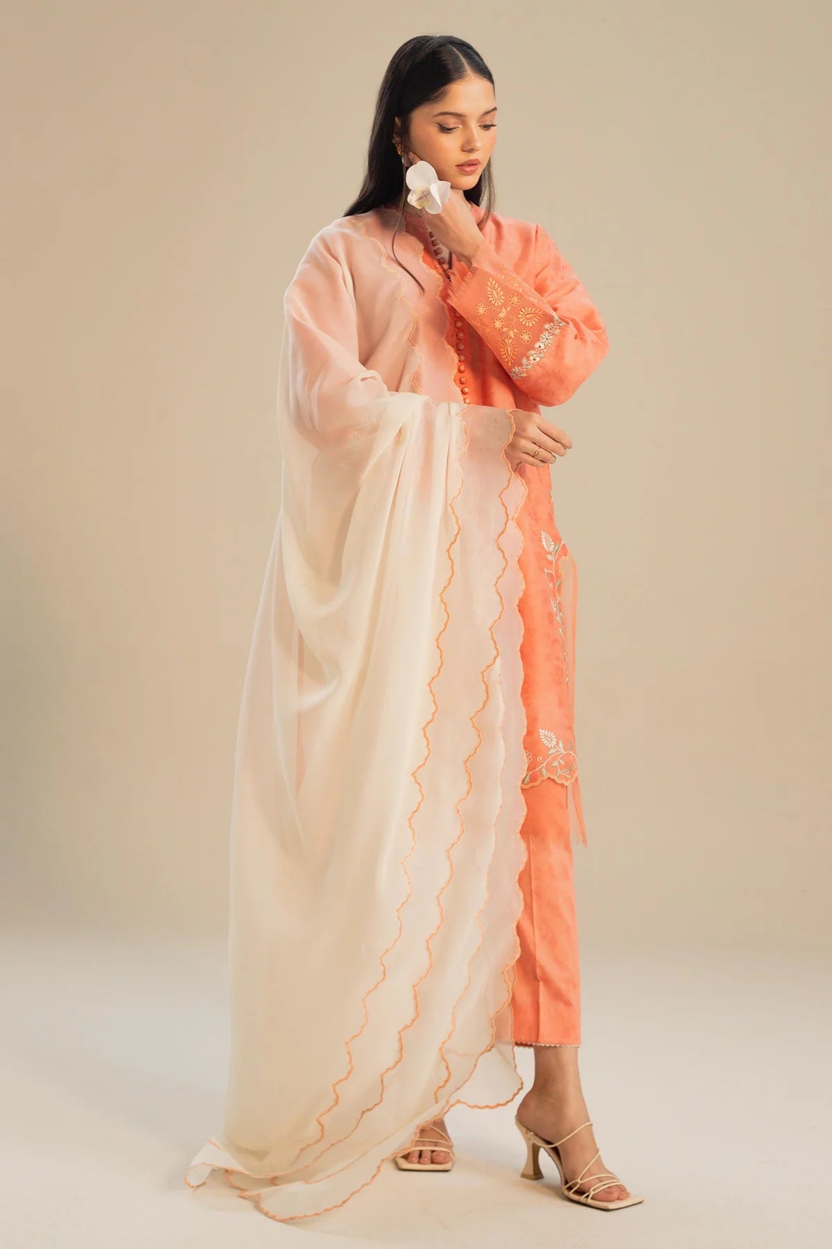 3-Piece Loose-Fit Kurta By Zara Shahjahan