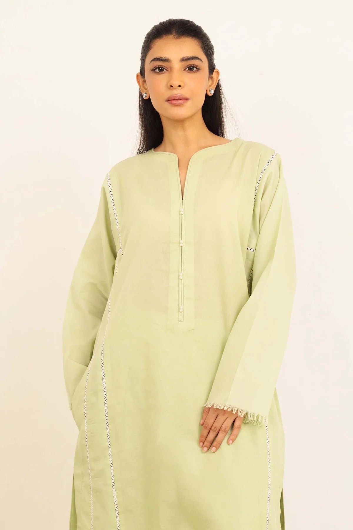 2-Piece Loose-Fit Paneled Kurta By Zara Shahjahan