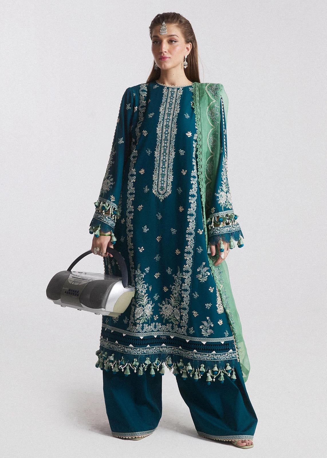 3-Piece Embroidered Lawn Suit By Hussain Rehar