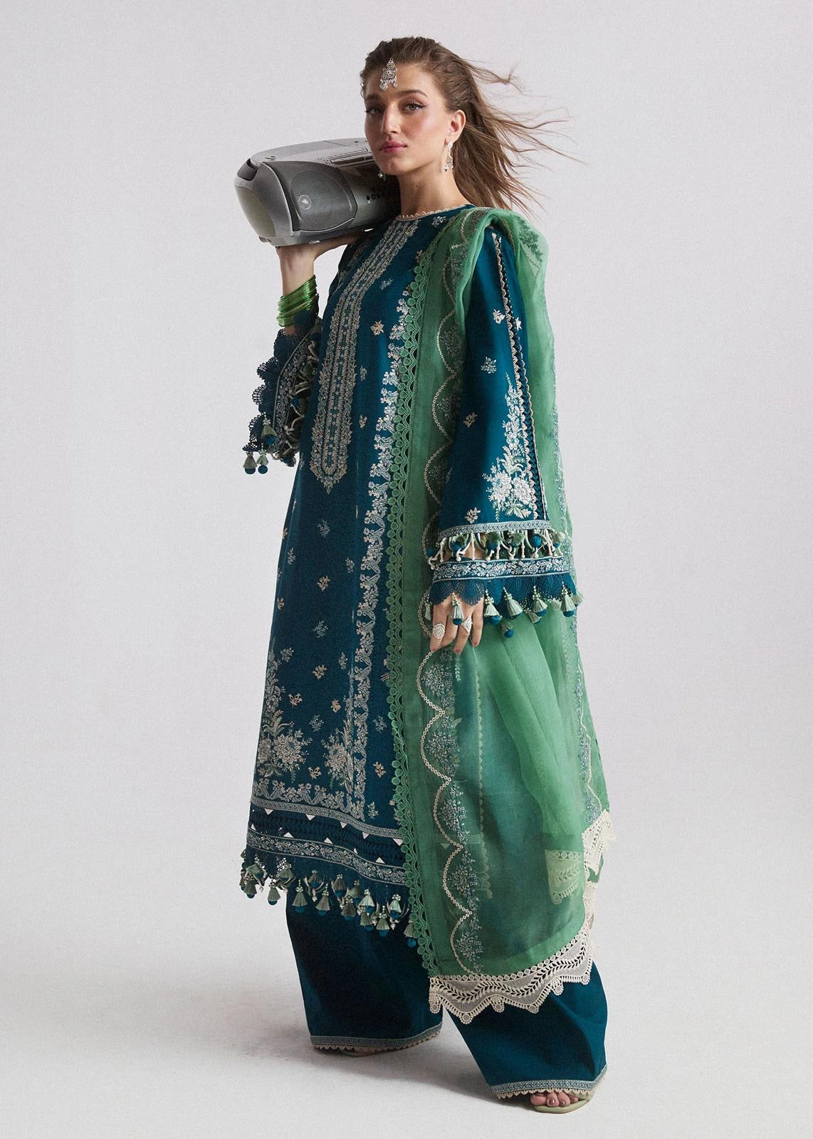 3-Piece Embroidered Lawn Suit By Hussain Rehar
